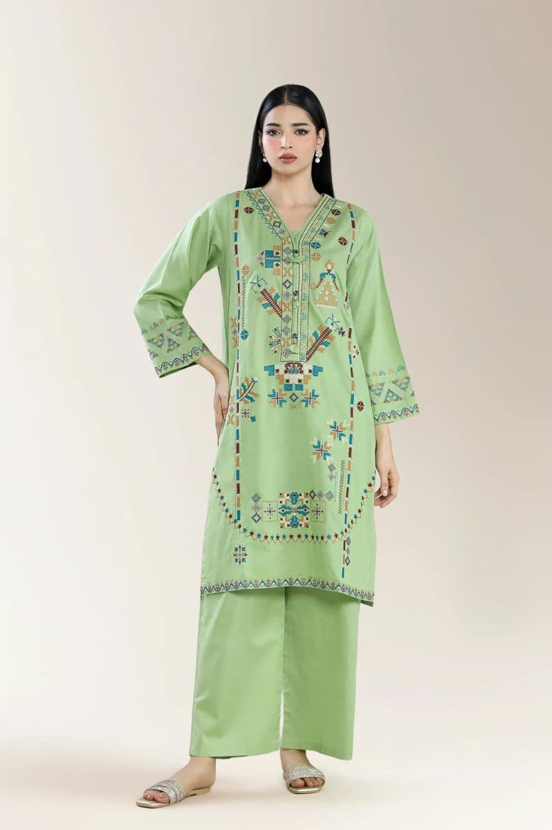 Embroidered Cambric Green 2Pc thumbnail