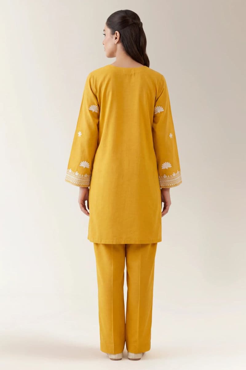 Embroidered Khaddar-Mustard 2PC thumbnail