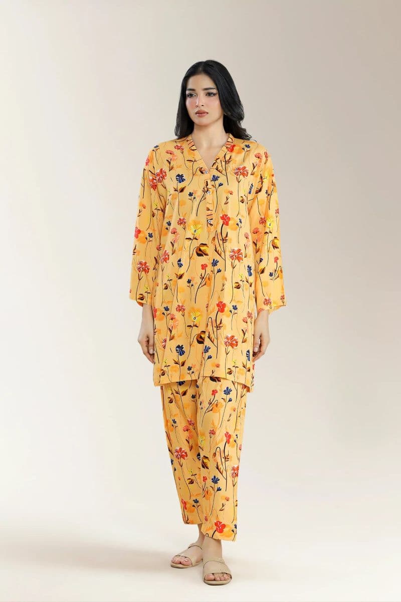 Printed Viscose Linen Coral 2Pc thumbnail