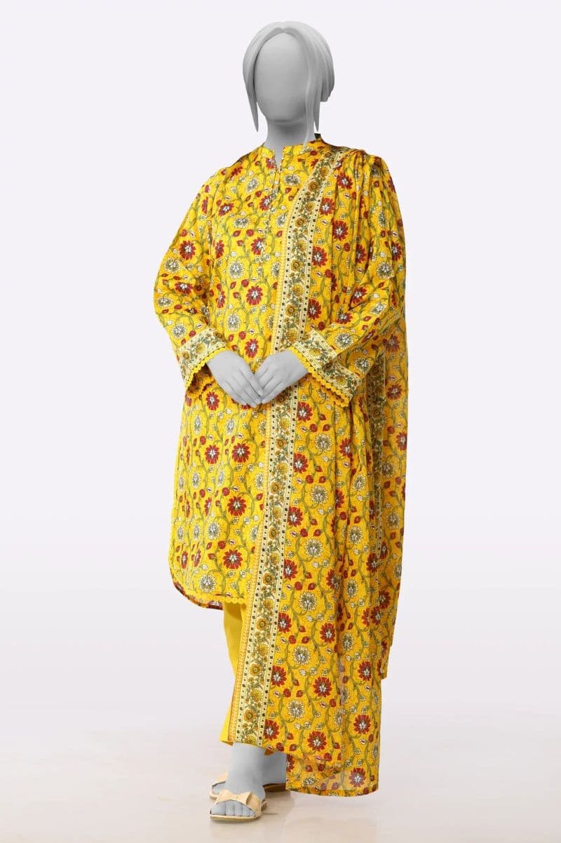 Mustard 3PC Printed Ready To Wear Suit thumbnail