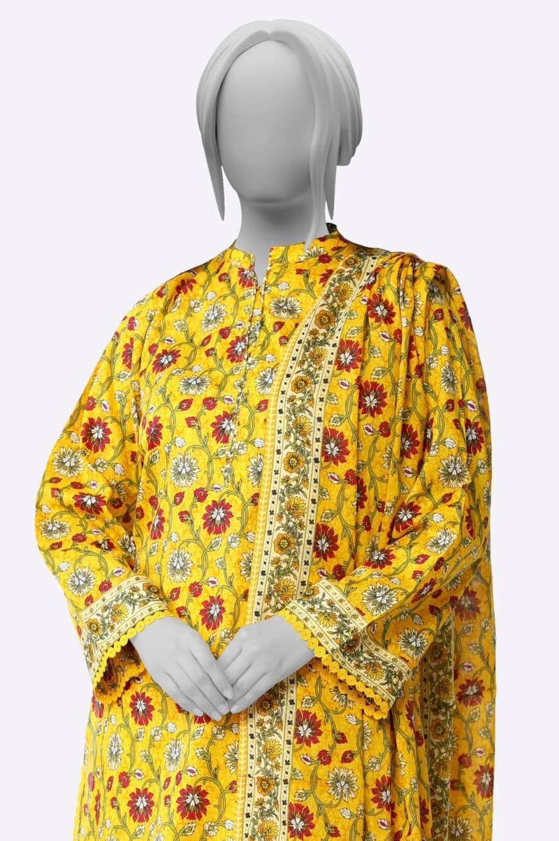 Mustard 3PC Printed Ready To Wear Suit thumbnail