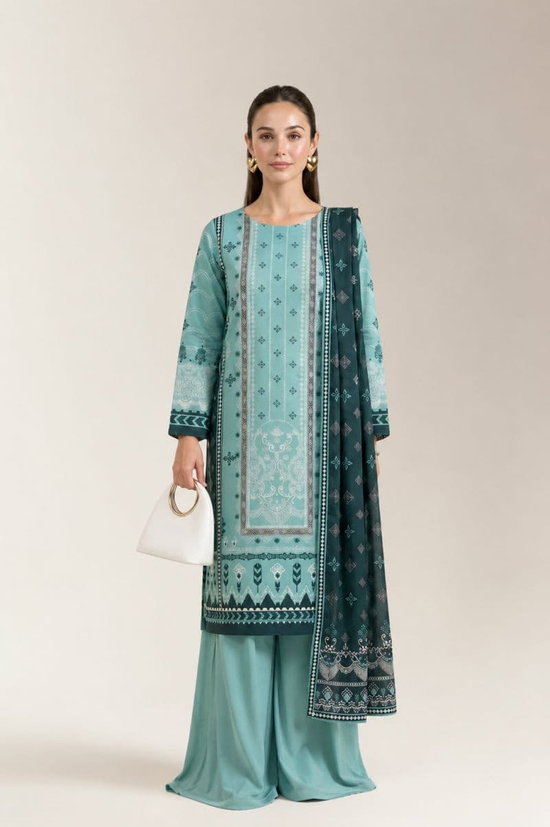 Printed Unstitched 3PC