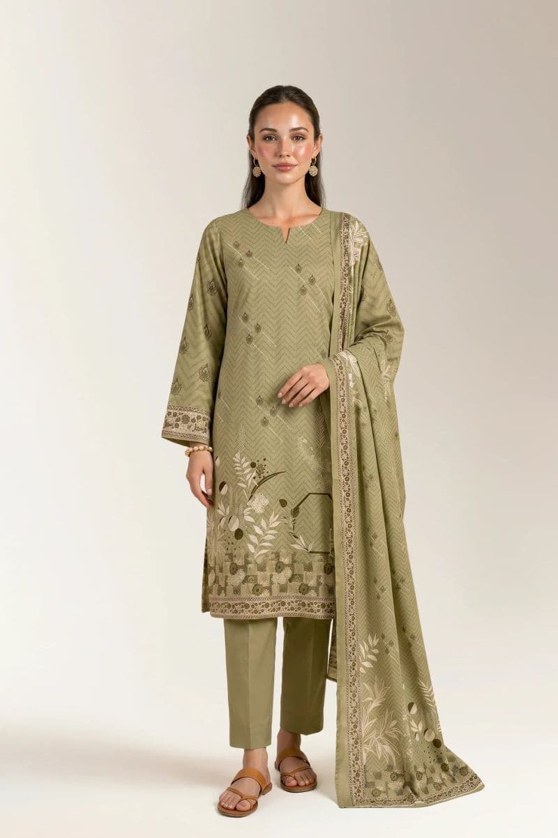 Printed Unstitched 3PC