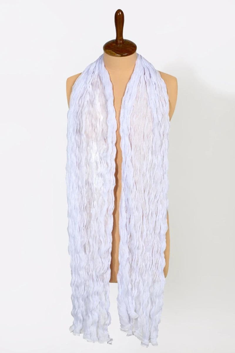 White Crinkle Shiffon Dupatta