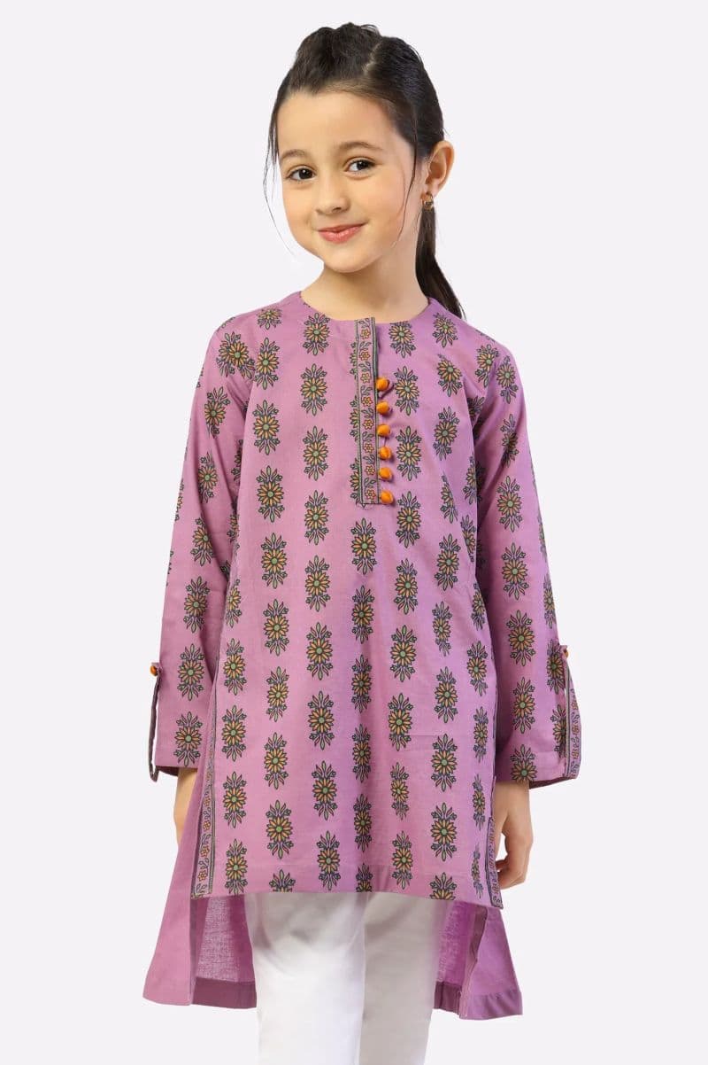 Light Purple Block Printed Kurti thumbnail