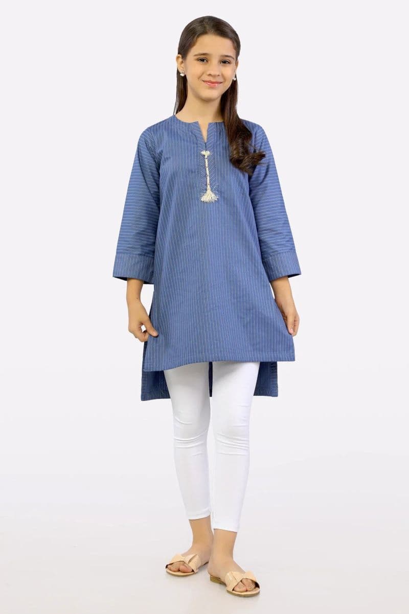 Blue Stylised Girls Kurti thumbnail