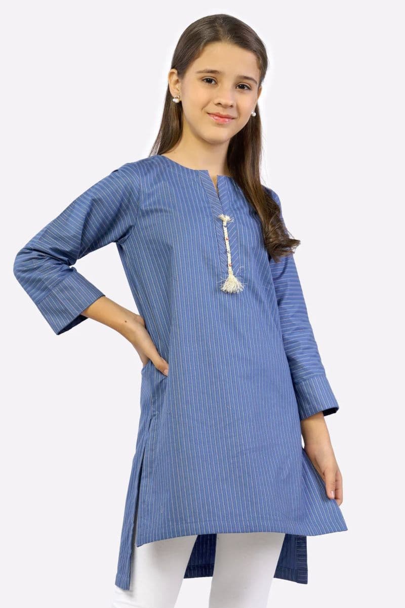 Blue Stylised Girls Kurti thumbnail