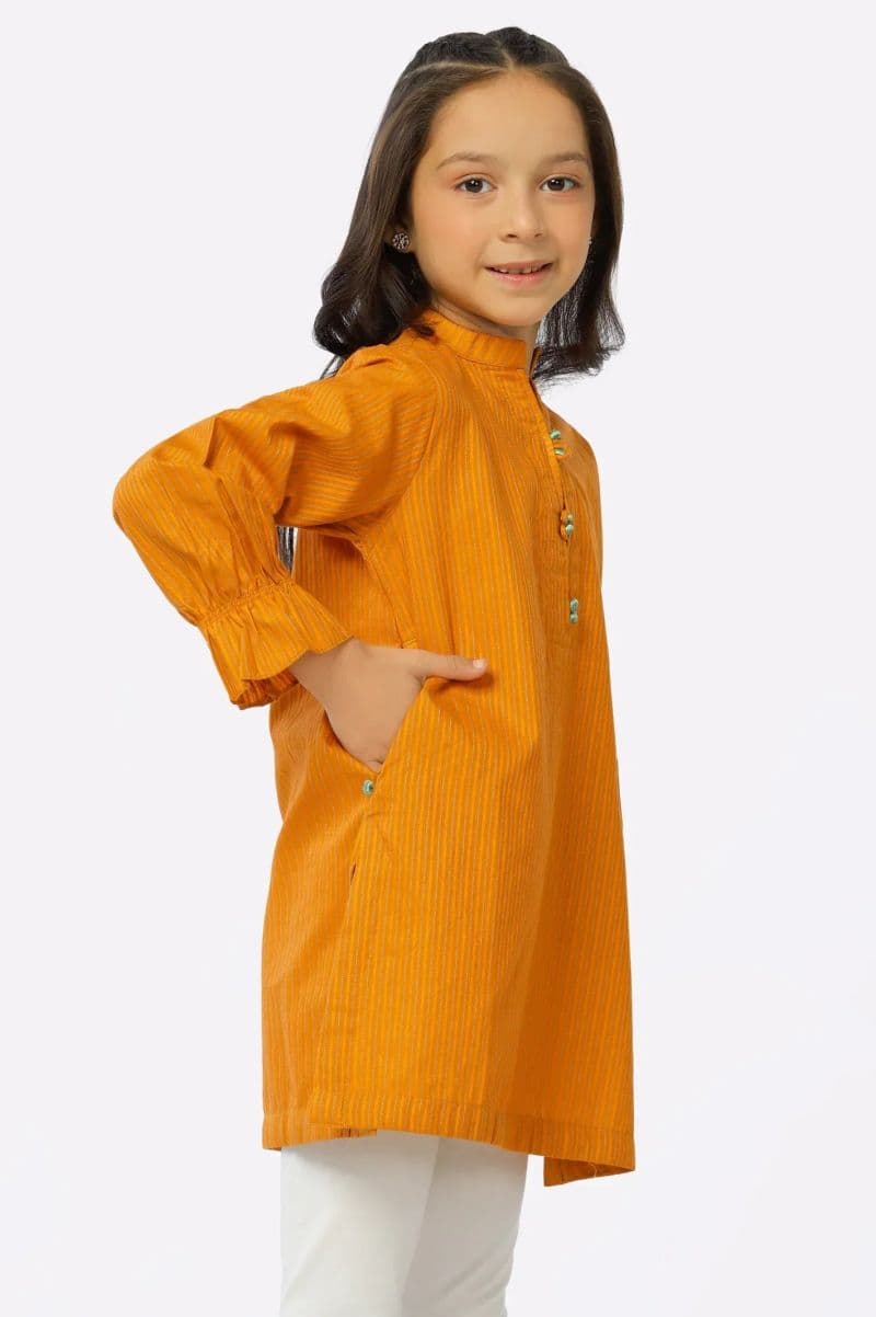 Mustard Dobby Girls Kurti