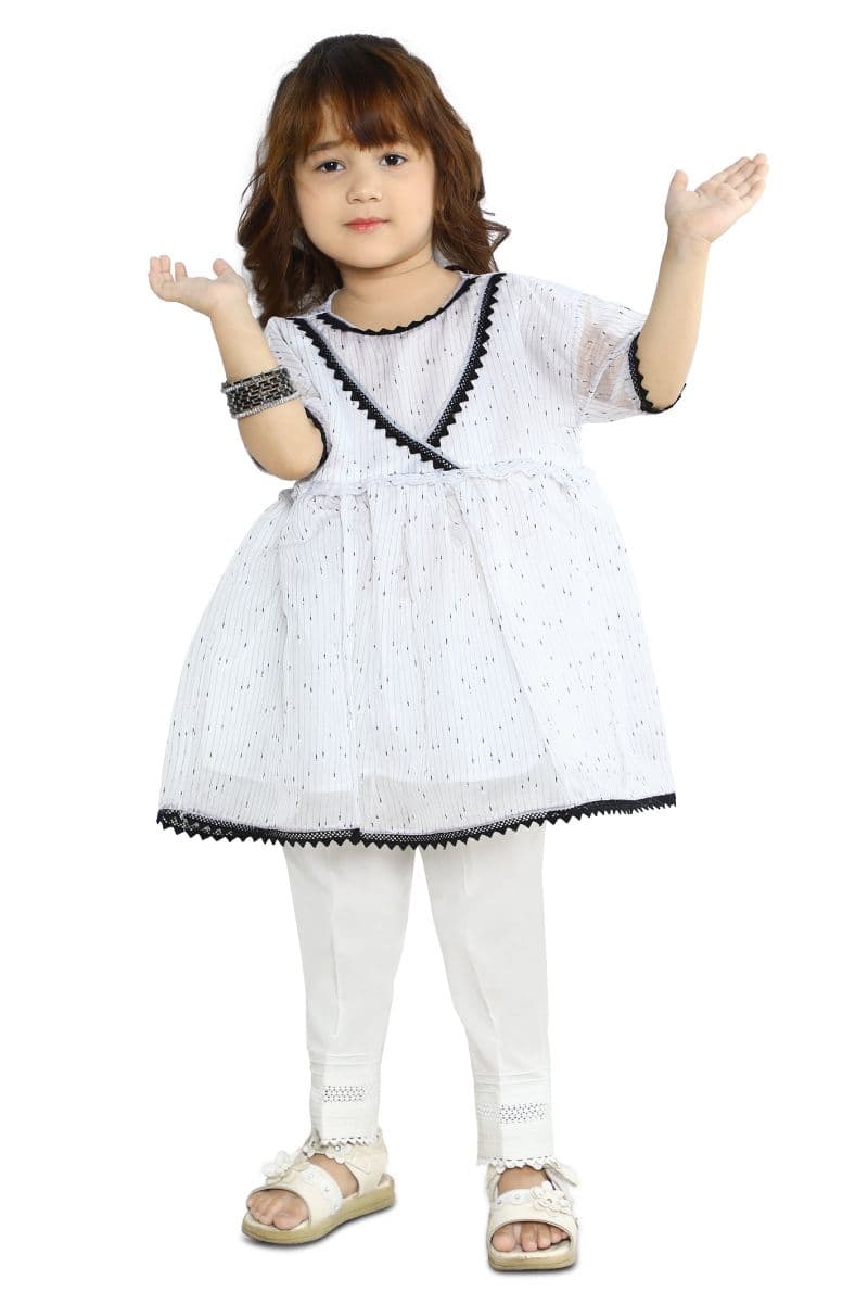 Girls Kurti SKU: KGKK-0419-WHITE