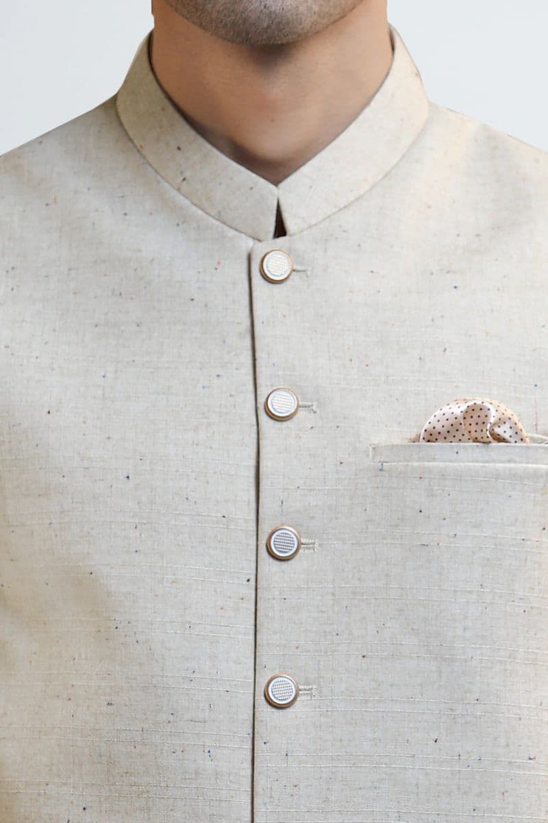 Sand Shalwar Kameez with Waistcoat thumbnail