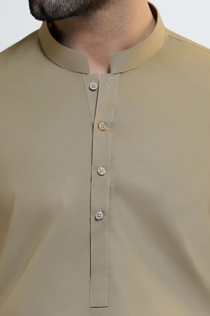 Khaki Cotton Shalwar Kameez thumbnail