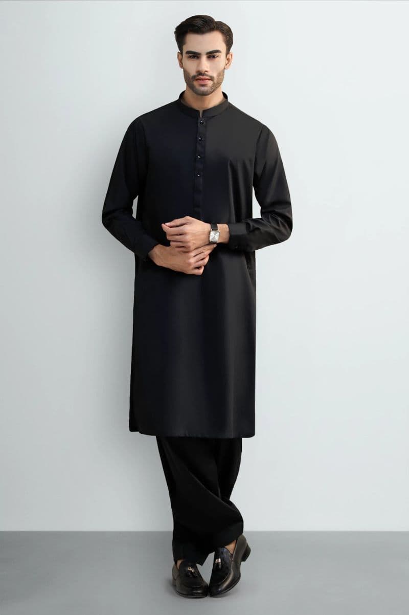Black Cotton Shalwar Kameez thumbnail
