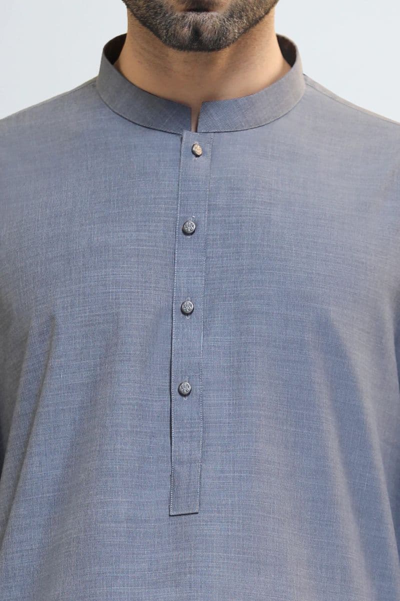 Light Grey Wash & Wear Shalwar Kameez thumbnail