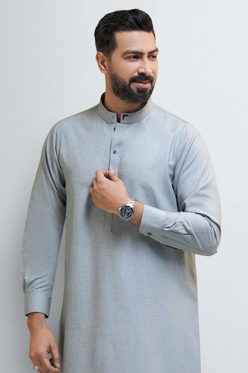 Grey Wash & Wear Shalwar Kameez thumbnail