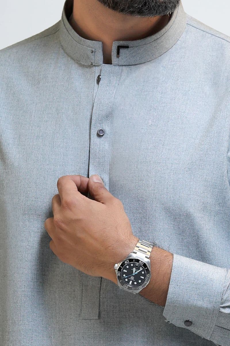 Grey Wash & Wear Shalwar Kameez thumbnail
