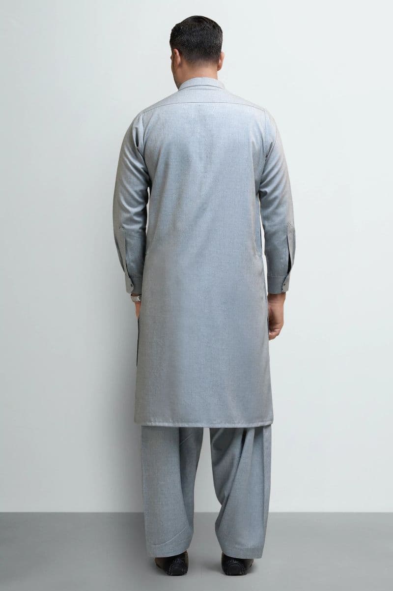 Grey Wash & Wear Shalwar Kameez thumbnail
