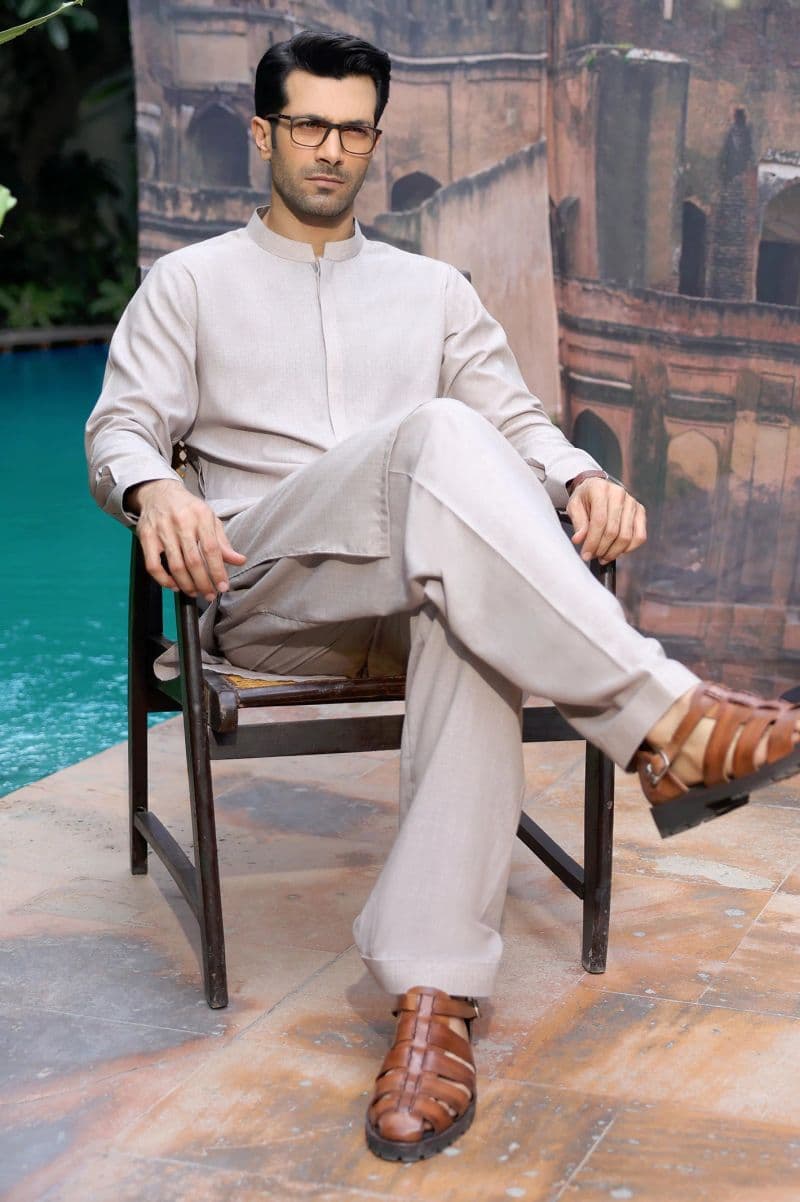 Beige Wash & Wear Shalwar Kameez thumbnail
