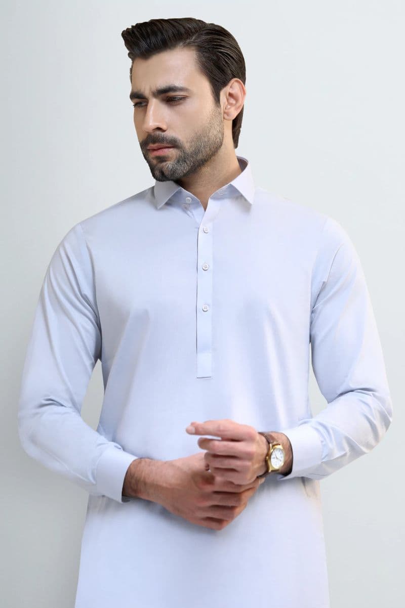 Light Grey Cotton Shalwar Kameez thumbnail