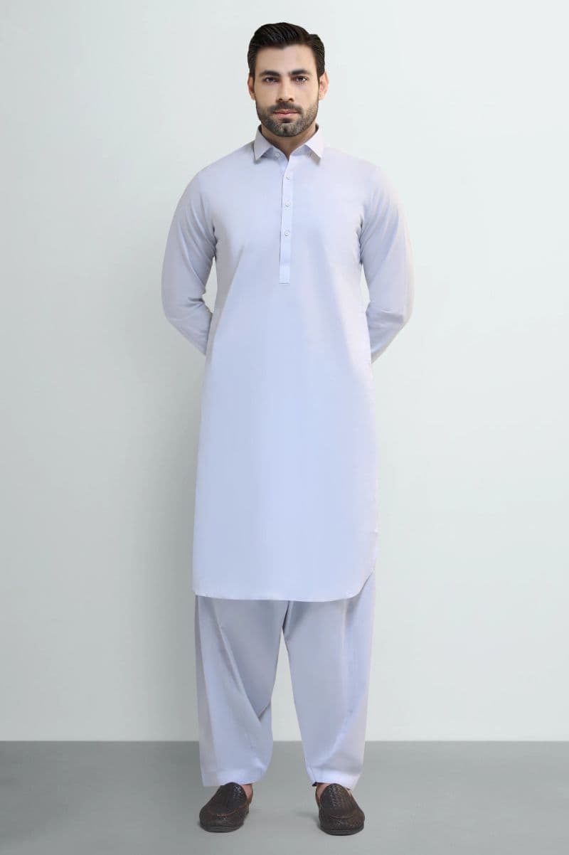 Light Grey Cotton Shalwar Kameez thumbnail