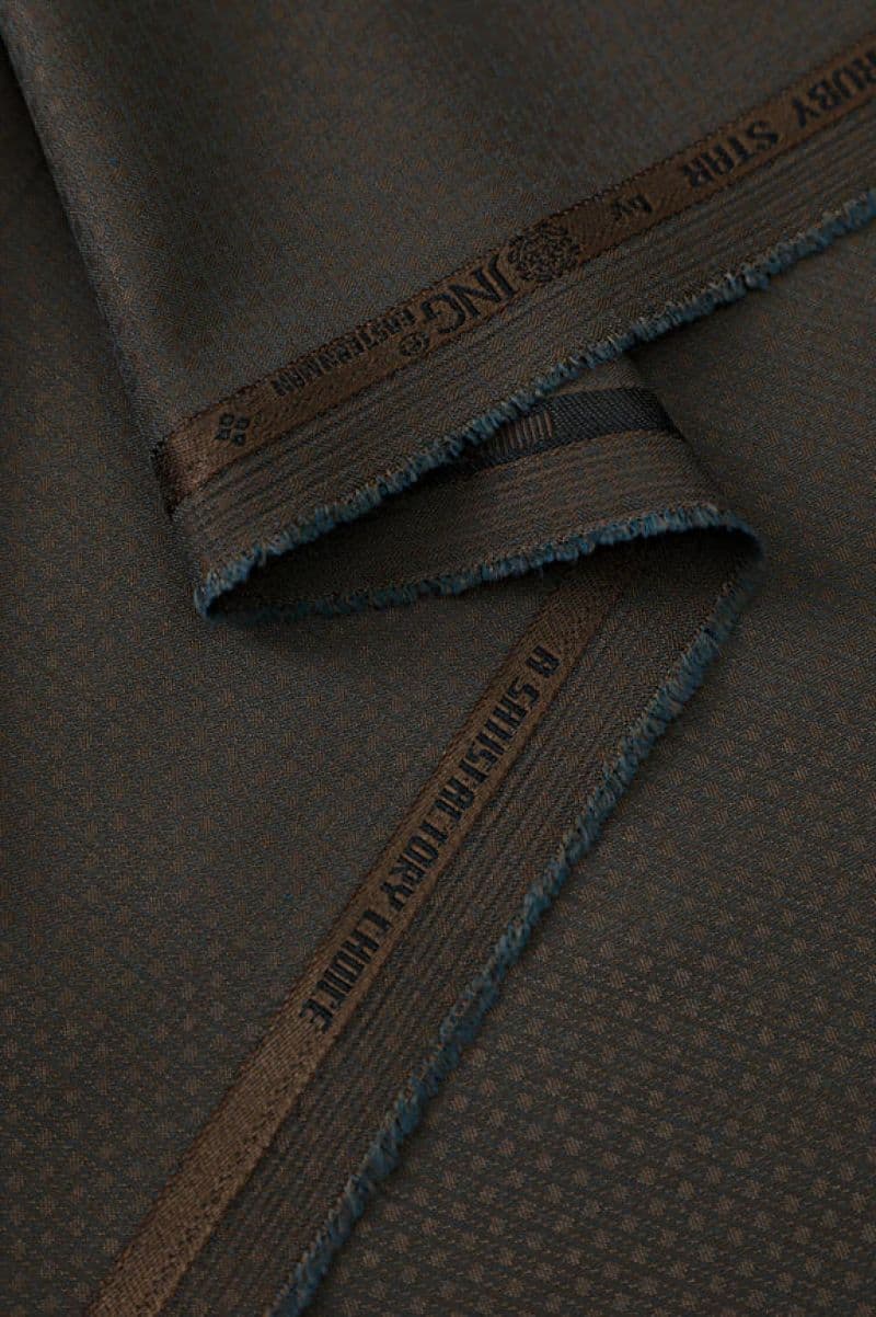 Premium Light Brown Wash & Wear Unstitched Fabric thumbnail