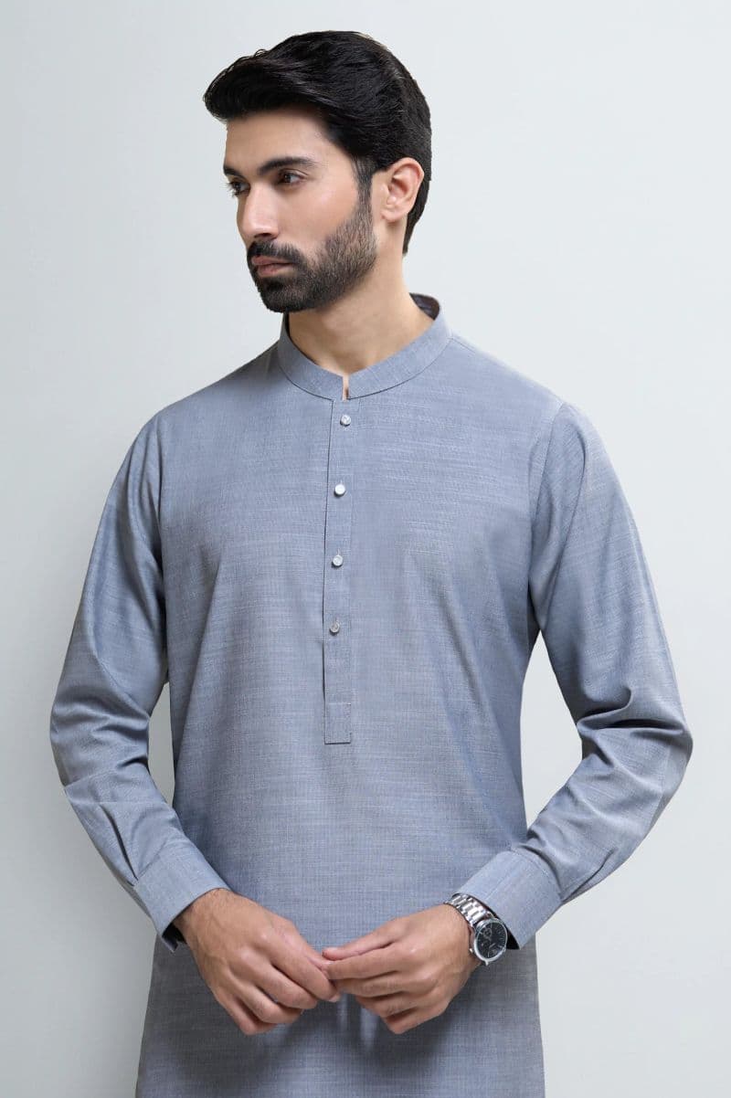 Ash Grey Wash & Wear Shalwar Kameez thumbnail