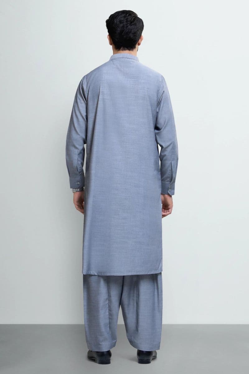 Ash Grey Wash & Wear Shalwar Kameez thumbnail