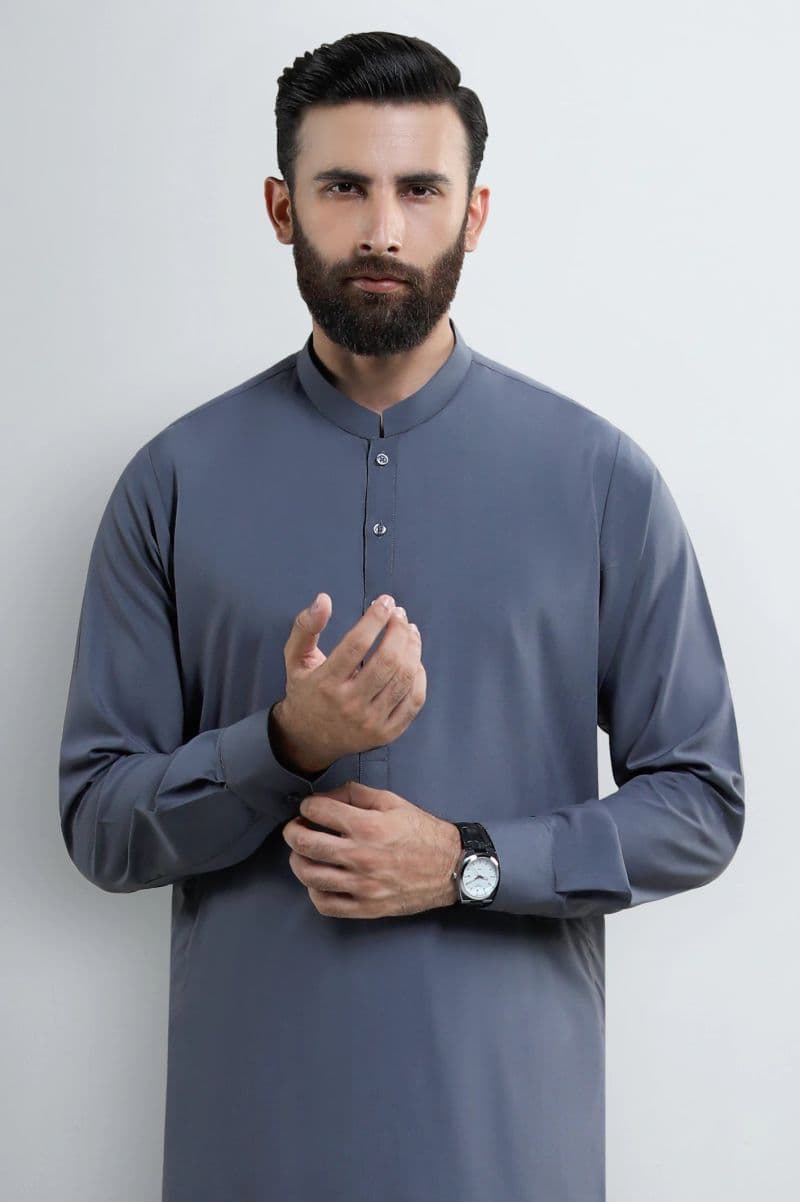 Charcoal Wash & Wear Shalwar Kameez thumbnail