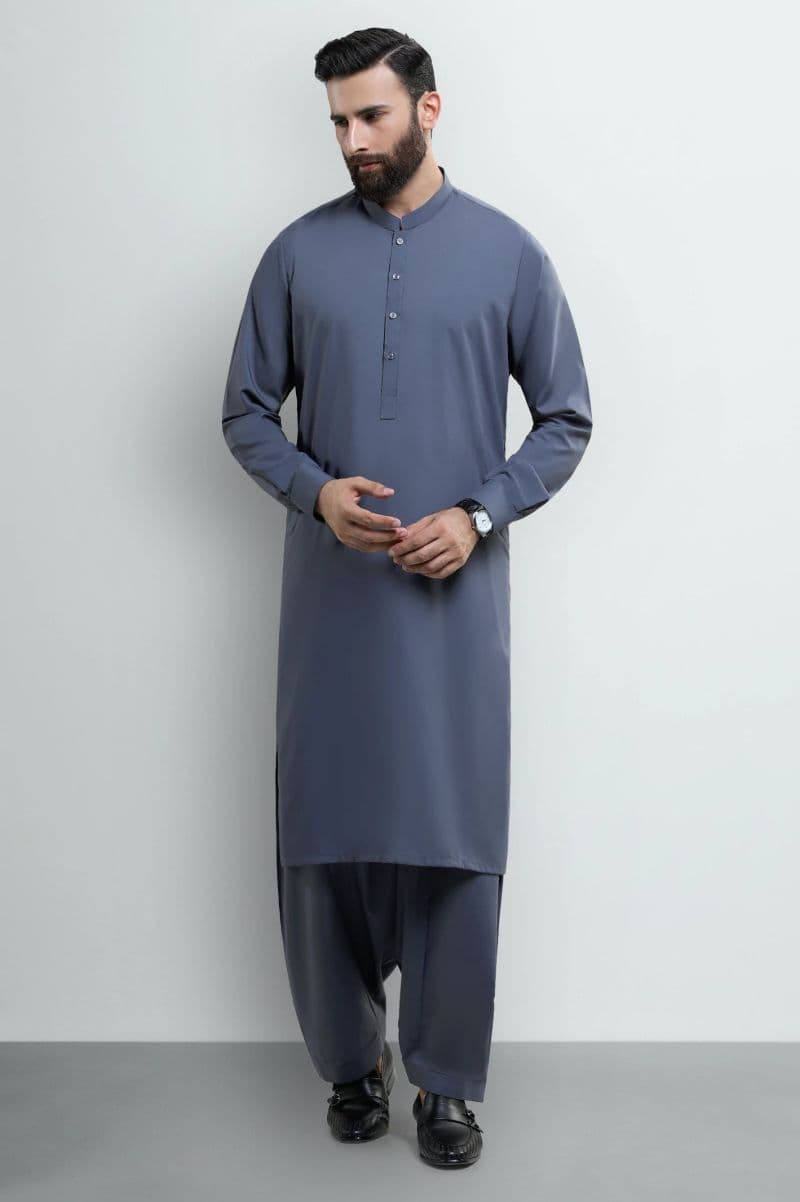 Charcoal Wash & Wear Shalwar Kameez thumbnail