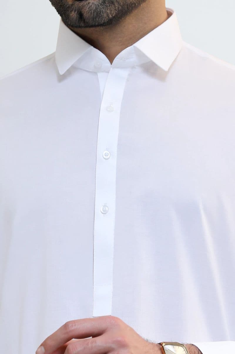 White Cotton Shalwar Kameez thumbnail
