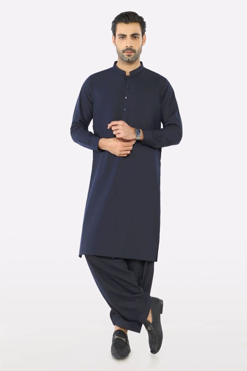 Navy Blue Latha Cotton Fabric