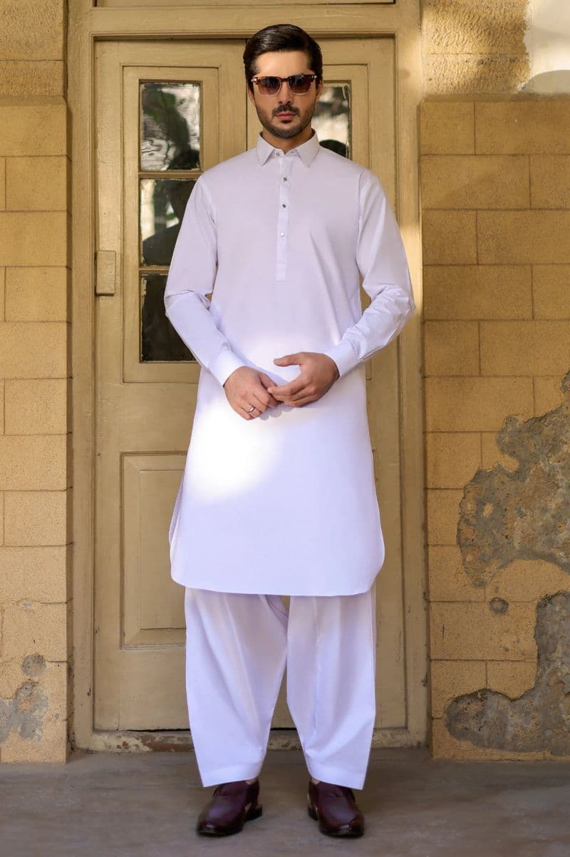 White Latha Cotton Fabric thumbnail