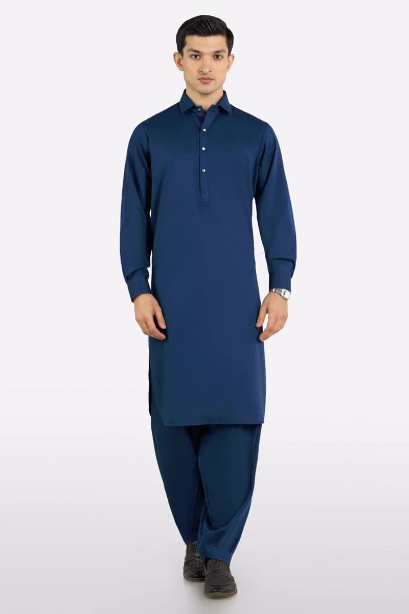 Navy Blue Wash & Wear Fabric