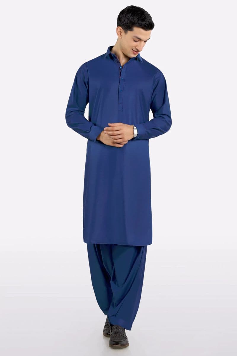 Blue Wash & Wear Fabric