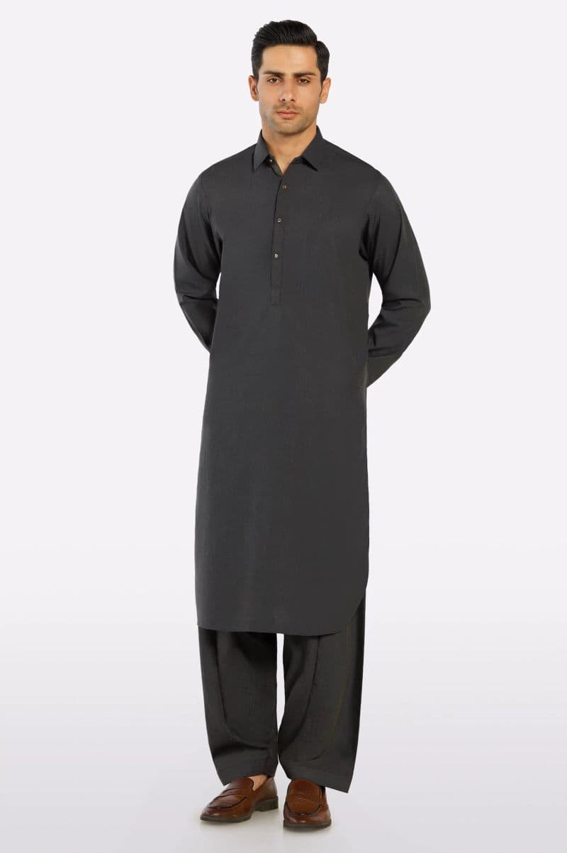 Charcoal Wash & Wear Fabric