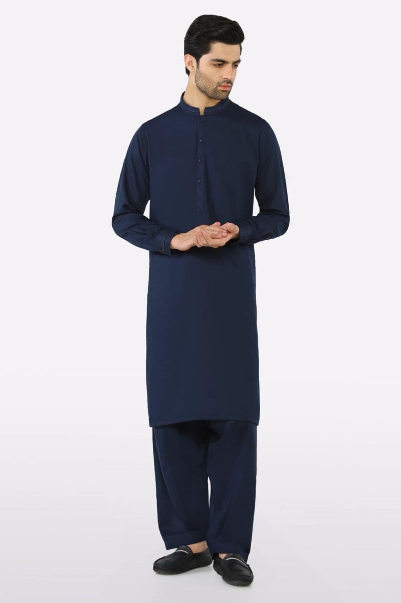 Navy Blue Wash & Wear Fabric