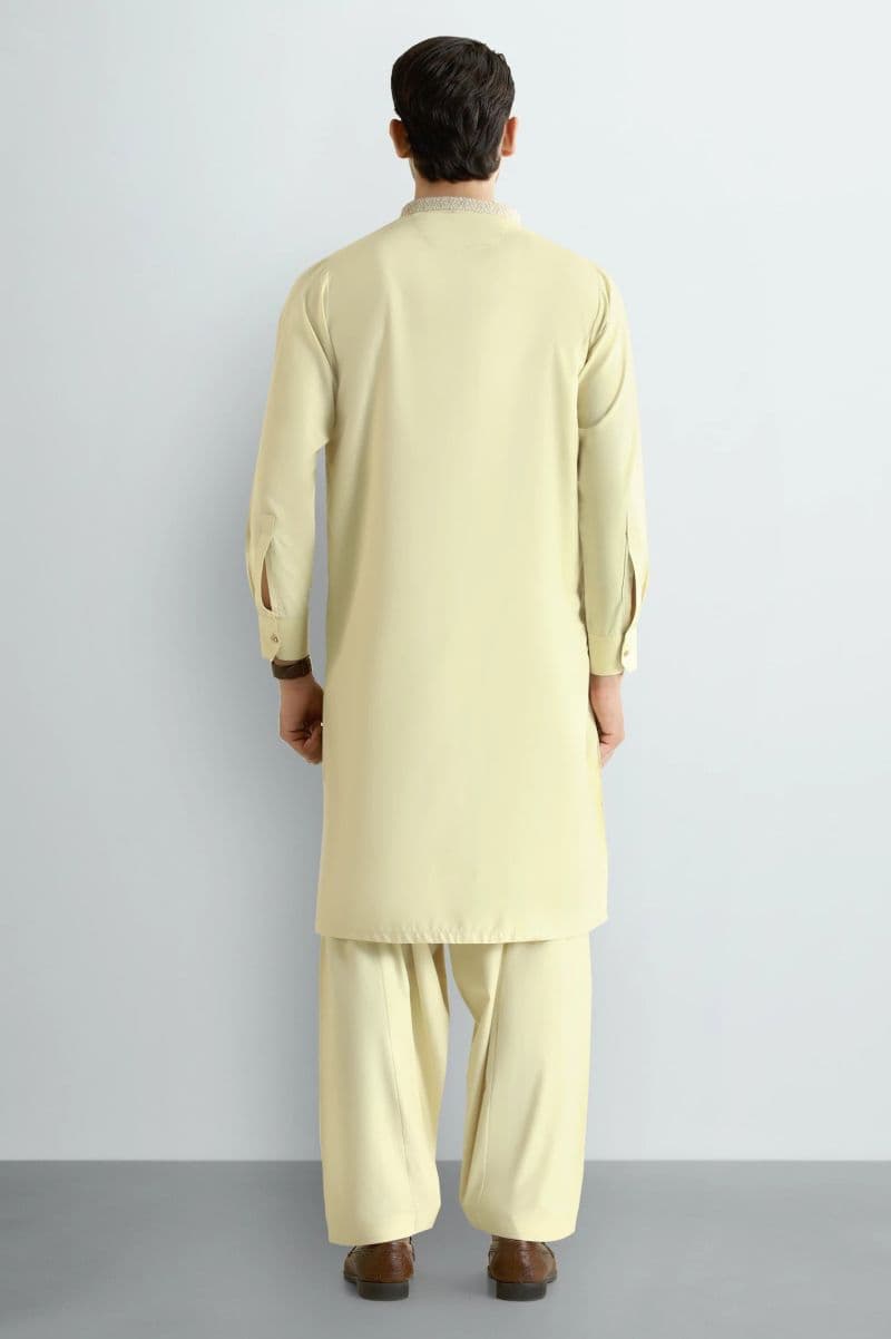 Light Fawn Wash & Wear Shalwar Kameez