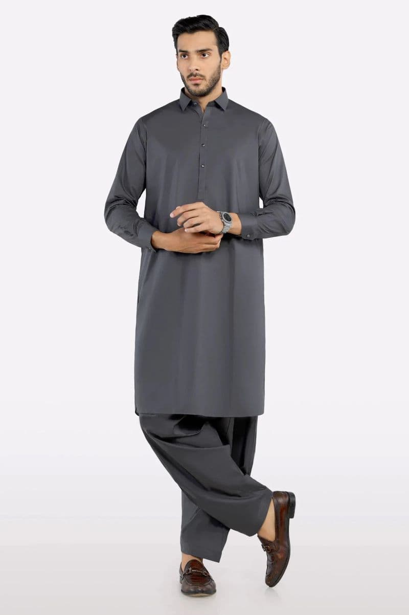 Grey Wash & Wear Fabric