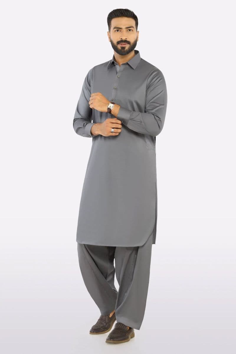Grey Wash & Wear Fabric