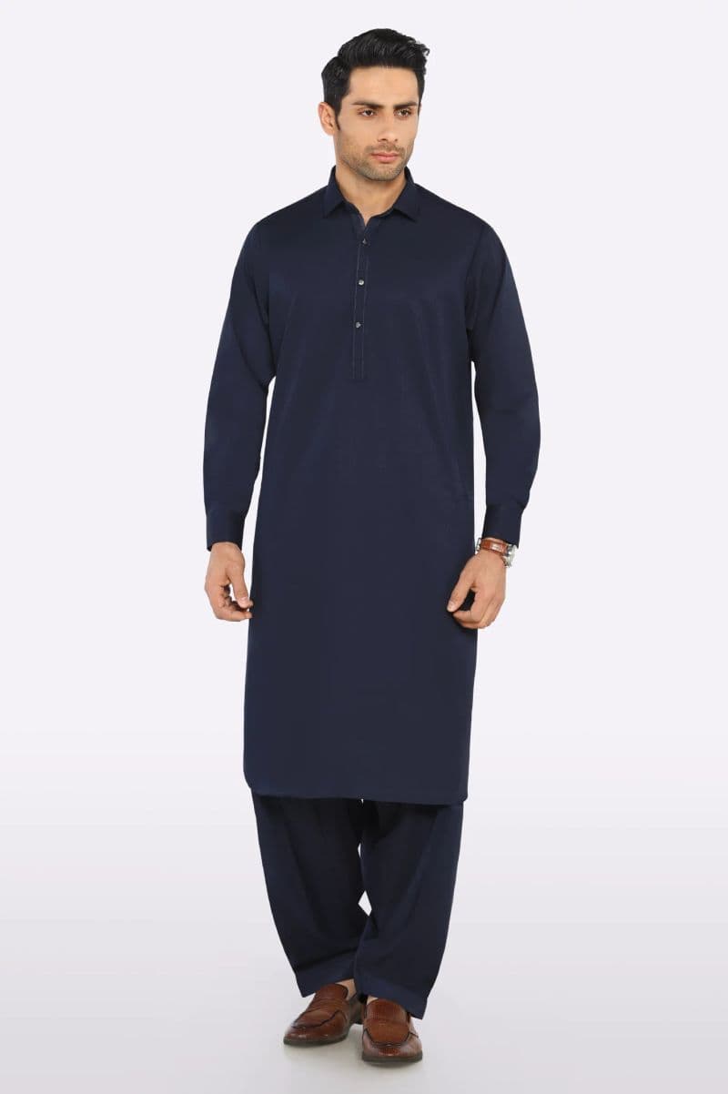 Navy Blue Wash & Wear Fabric