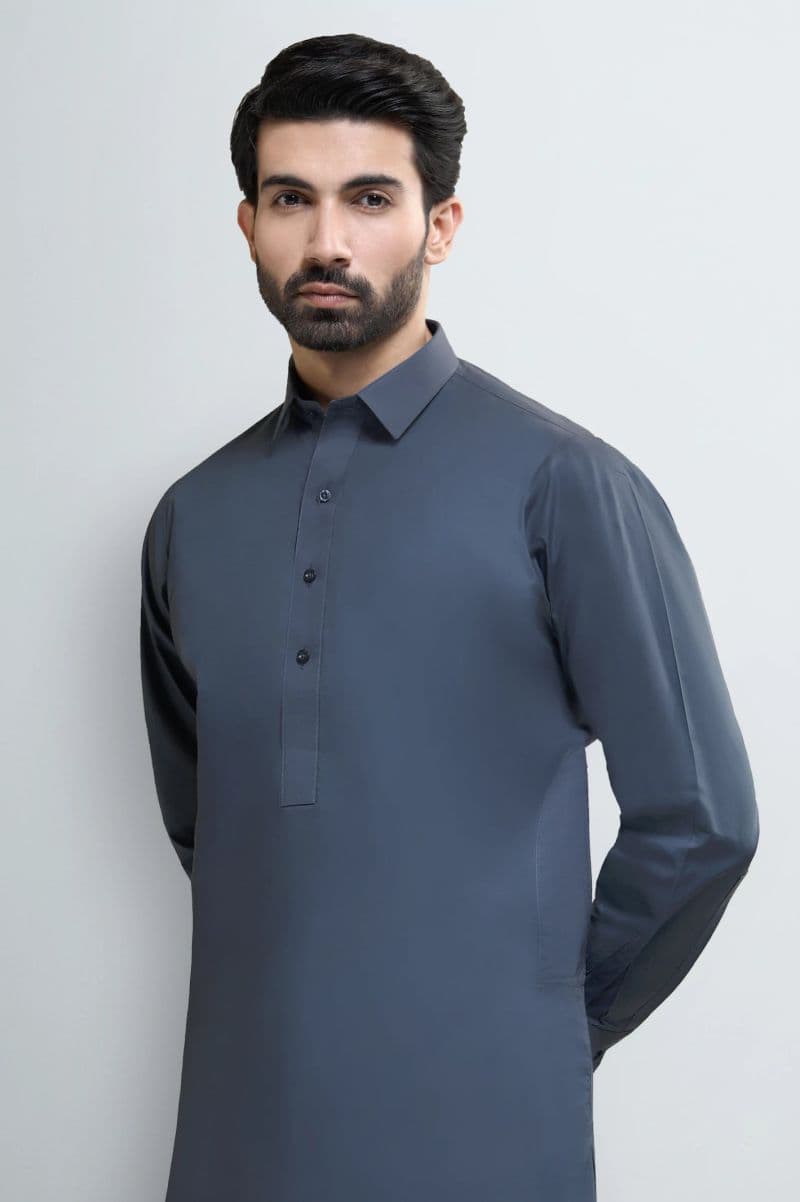 Dark Grey Cotton Shalwar Kameez thumbnail