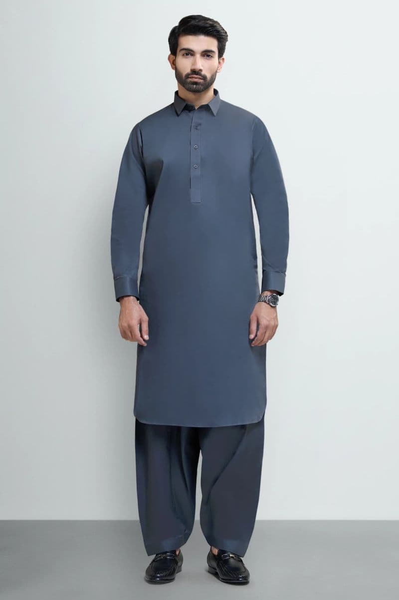 Dark Grey Cotton Shalwar Kameez thumbnail