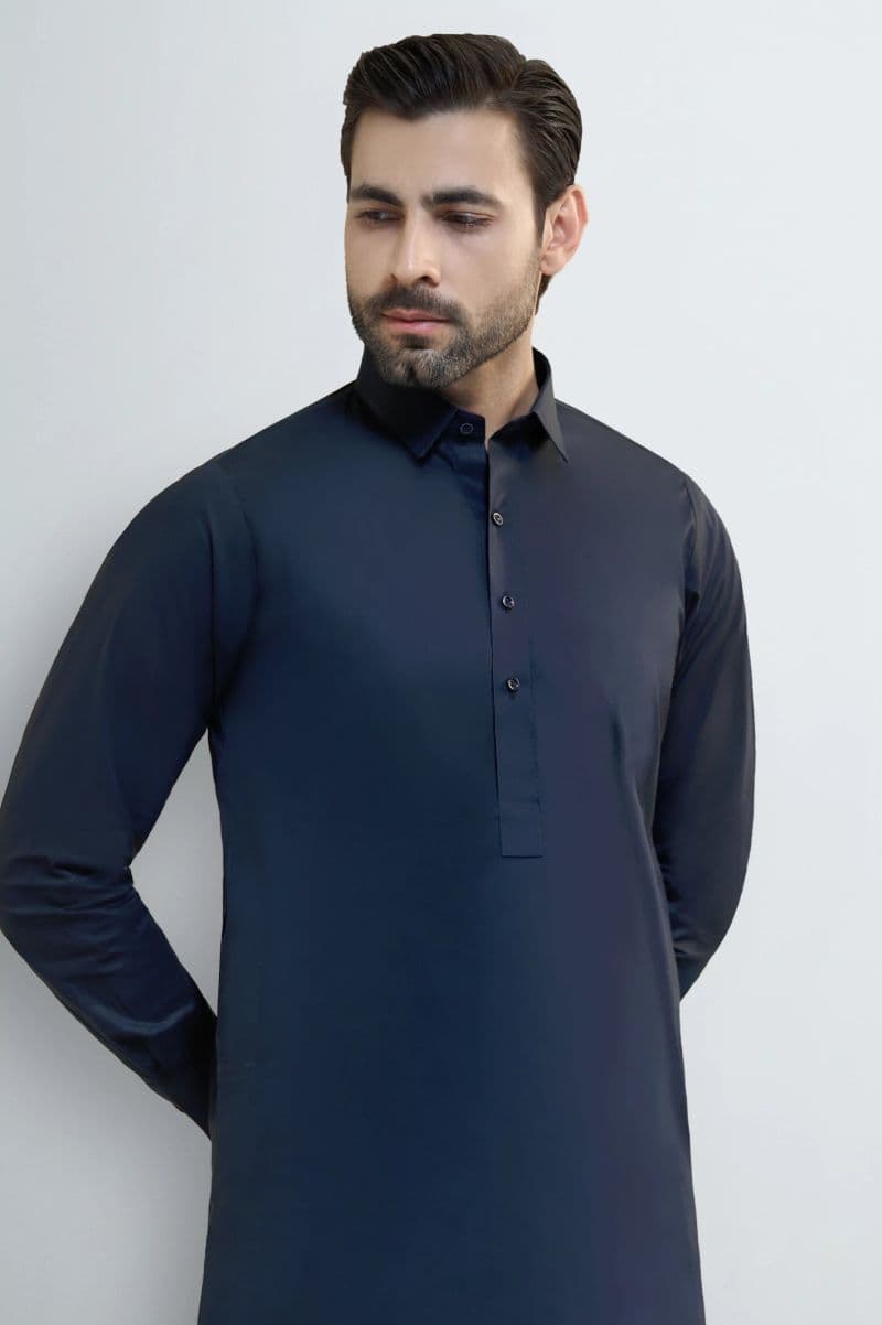 Navy Blue Cotton Shalwar Kameez thumbnail