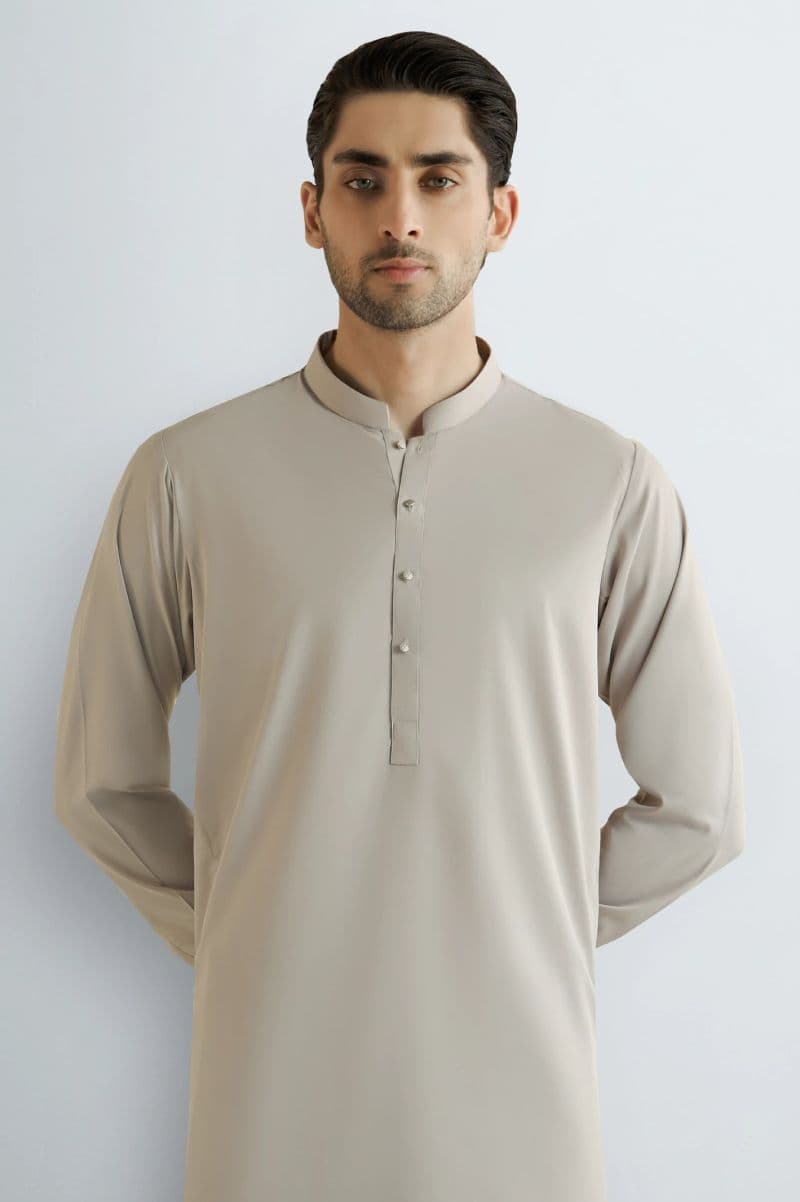 Light Beige Wash & Wear Shalwar Kameez thumbnail