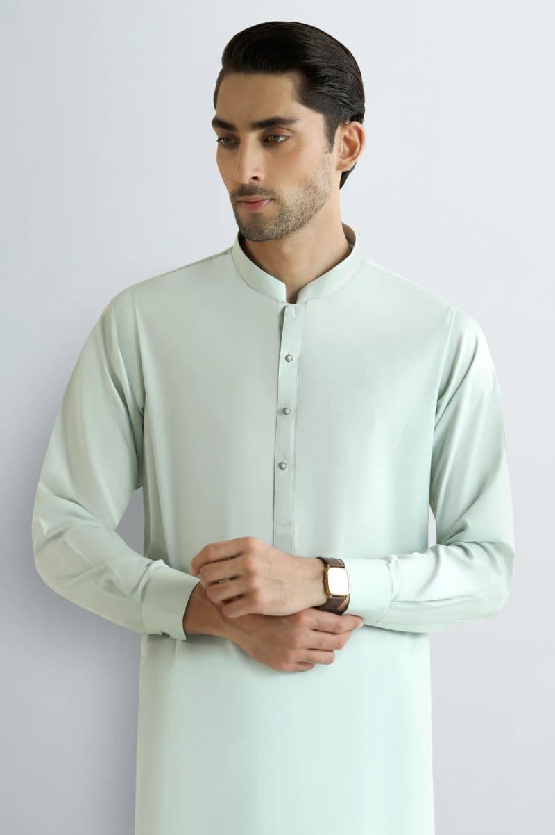 Light Green Wash & Wear Shalwar Kameez thumbnail