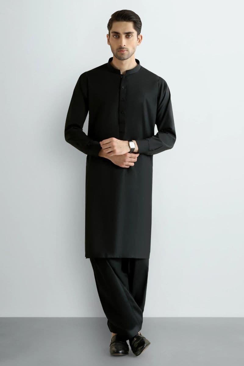 Black Wash & Wear Shalwar Kameez thumbnail
