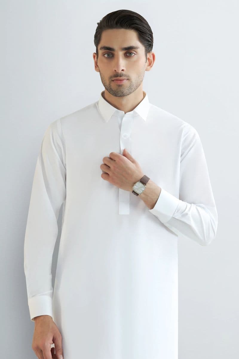 Off White Wash & Wear Shalwar Kameez thumbnail