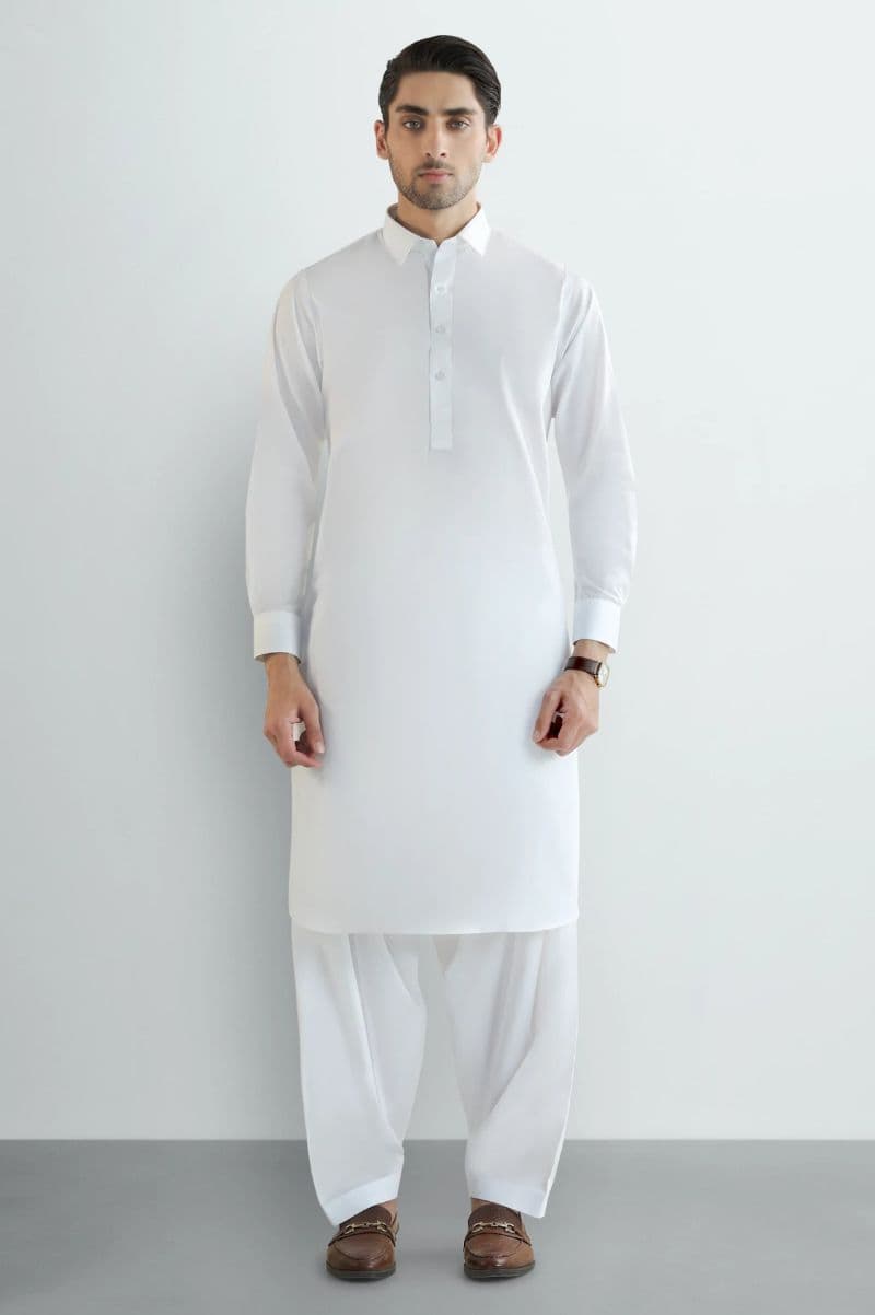 Off White Wash & Wear Shalwar Kameez thumbnail