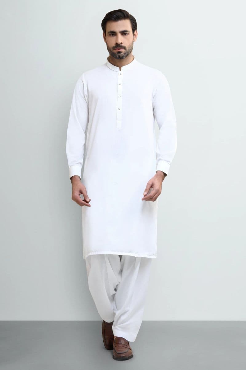Off White Wash & Wear Shalwar Kameez thumbnail