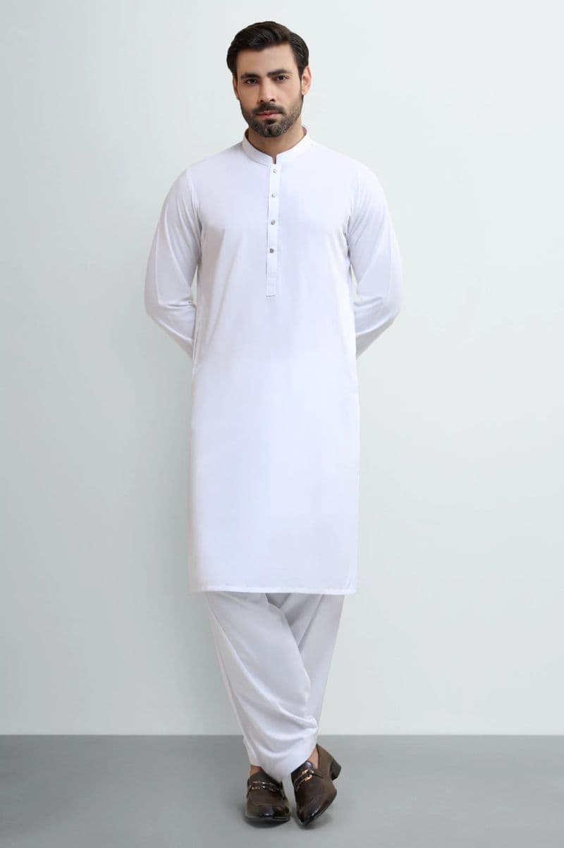 White Wash & Wear Shalwar Kameez thumbnail