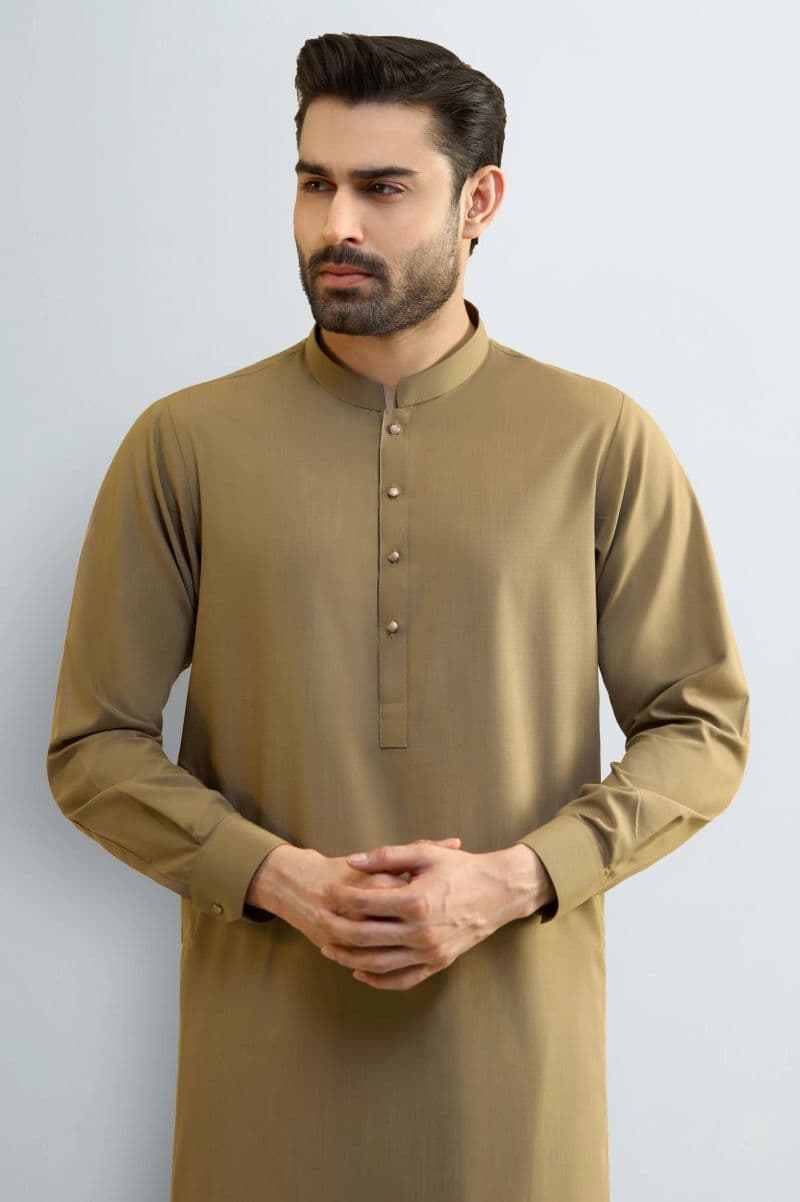 Light Brown Wash & Wear Shalwar Kameez thumbnail